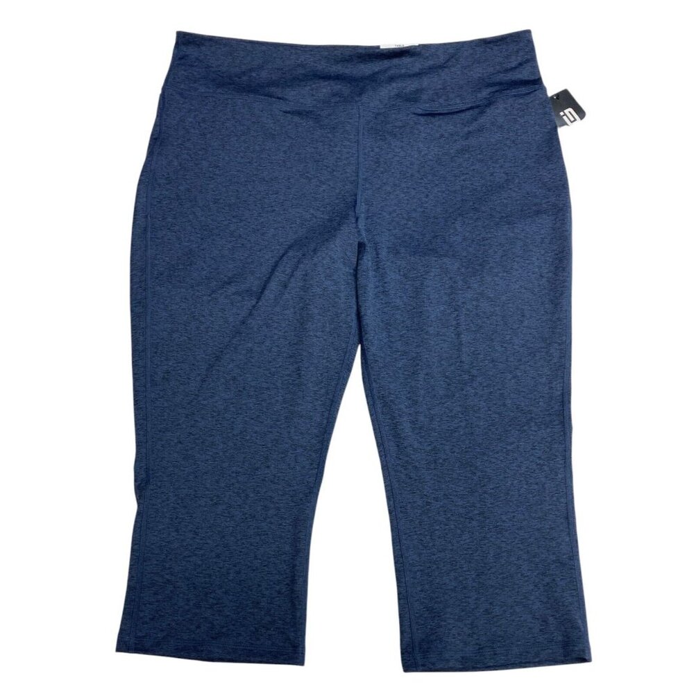 Ideology Crop Leggings, Size XXL, Blue, High Rise Front Pocket Flex Stretch, NEW